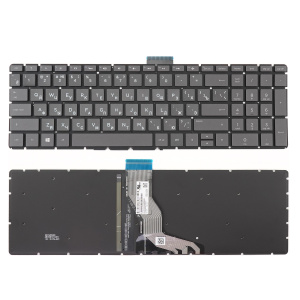 Клавиатура для ноутбука HP 250 G6 255 G6, серая, с подсветкой, RU