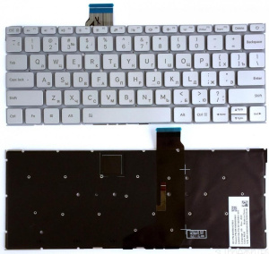 Клавиатура для ноутбука Xiaomi Air 12.5", серебряная, с подсветкой, RU