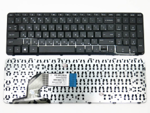 Клавиатура для ноутбука HP 250 G3, чёрная, с рамкой, RU