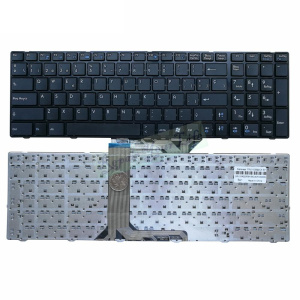 Клавиатура для ноутбука MSI GE60, GE70, чёрная, без ушей, с рамкой, RU