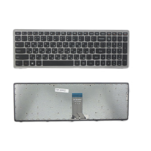 Клавиатура для ноутбука Lenovo IdeaPad U510, Z710, чёрная, с серой рамкой, RU