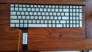 Клавиатура для ноутбука ASUS N56 N76 N550 N750, серебро, с подсветкой, маленький Enter, RU