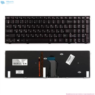Клавиатура для ноутбука Lenovo IdeaPad Y500, Y510p, чёрная, с подсветкой, с рамкой, RU