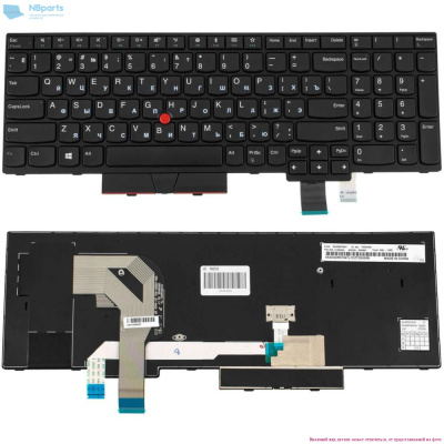 Клавиатура для ноутбука Lenovo ThinkPad T580, чёрная, с подсветкой, с рамкой, RU
