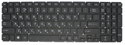 Клавиатура для ноутбука Toshiba Satellite L50-B, чёрная, маленький Enter, RU