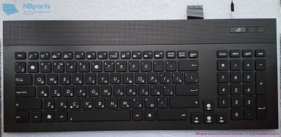 Клавиатура для ноутбука ASUS G74S, чёрная, в рамке, с подсветкой, RU