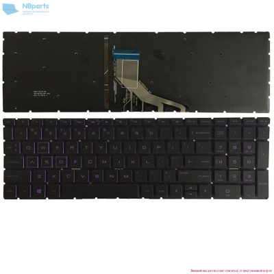 Клавиатура для ноутбука HP Pavilion Gaming 15-CX, черная, с подсветкой, белые буквы, RU
