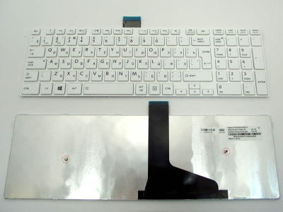 Клавиатура для ноутбука Toshiba Satellite C50-A, белая, большой Enter, с рамкой, RU