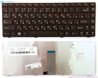 Клавиатура для ноутбука Lenovo IdeaPad Flex 2-14, чёрная, с рамкой, RU